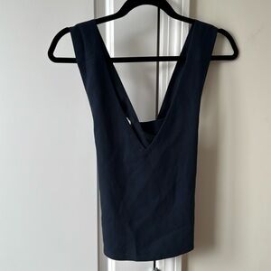 Navy Blue Club Monaco Crop Tank Top